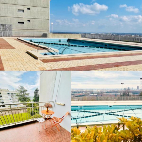 Studio avec piscine et tennis avec vue sur Lyon